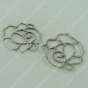 Brooch/Hairpin Head, Fashion Zinc Alloy Jewelry Findings. Flower 42.5x38mm Sold by Bag