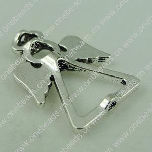 Beads. Fashion Zinc Alloy jewelry findings. angel 26x19mm，Hole size:2mm. Sold by Bag