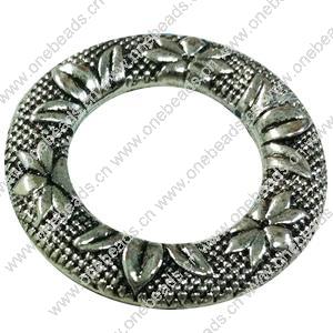 Donut Zinc Alloy Jewelry Findings, outer dia:25mm inner dia:14.5mm, Sold by Bag