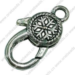 Zinc Alloy Clasp, Fashion Jewelry Clasp, 15x25mm, Sold by Bag