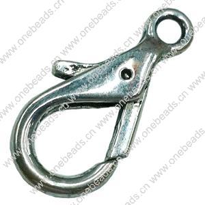 Zinc Alloy Clasp, Fashion Jewelry Clasp, 13x28mm, Sold by Bag