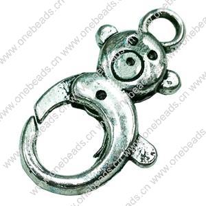 Zinc Alloy Clasp, Fashion Jewelry Clasp, 15x27mm, Sold by Bag