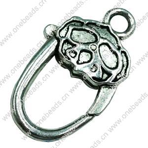 Zinc Alloy Clasp, Fashion Jewelry Clasp, 20x34mm, Sold by Bag