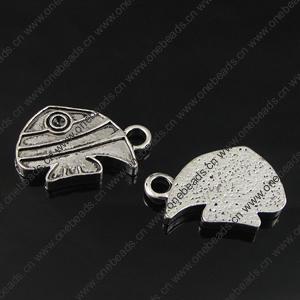 Pendant. Fashion Zinc Alloy Jewelry Findings. Animal 22.5x15mm. Sold by Bag