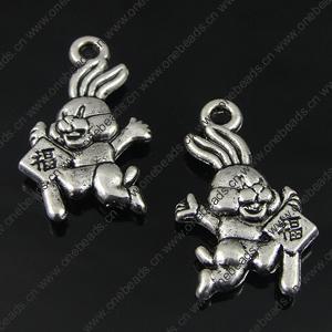 Pendant. Fashion Zinc Alloy Jewelry Findings. Animal 22x13mm. Sold by Bag