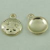 Pendant. Fashion Zinc Alloy Jewelry Findings. Flat Round 14x16mm. Sold by Bag
