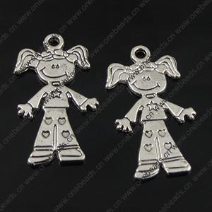 Pendant. Fashion Zinc Alloy Jewelry Findings. people 15x28mm, Sold by Bag