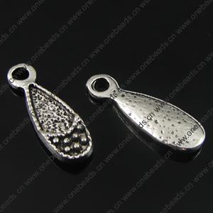 Pendant. Fashion Zinc Alloy Jewelry Findings. Teardrop 15x5mm, Sold by Bag