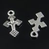 Pendant. Fashion Zinc Alloy Jewelry Findings. cross 16x19.5mm, Sold by Bag
