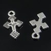 Pendant. Fashion Zinc Alloy Jewelry Findings. cross 16x19.5mm, Sold by Bag