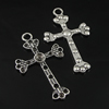 Pendant. Fashion Zinc Alloy Jewelry Findings. cross 49x30mm, Sold by Bag
