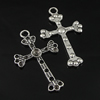 Pendant. Fashion Zinc Alloy Jewelry Findings. cross 49x30mm, Sold by Bag