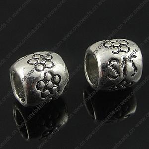 Europenan style Beads. Fashion jewelry findings. 7.5x8mm, Hole size:4.2mm. Sold by Bag