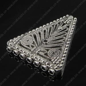 Beads. Fashion Zinc Alloy jewelry findings. Triangle 33x37.5mm. Hole size:2.8mm. Sold by Bag