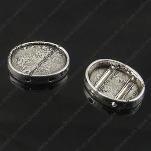 Zinc Alloy Cabochon Settings. Fashion Jewelry Findings. 16x12mm, Inner dia：14x10.5mm. Sold by Bag