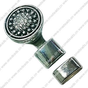 Zinc Alloy Cord End Caps. Fashion Jewelry findings. 20x33mm, Hole:10x4.5mm, Sold by PC