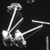 Ear Studs, Iron Lead-free, 8mm half-ball with loop, pin: about 15mm long, Sold by bag