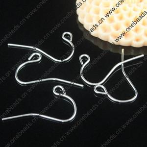 Earring Hooks, Iron lead-free & Nickel-free 0.5mmx19mm, hole: 2mm, Sold by bag