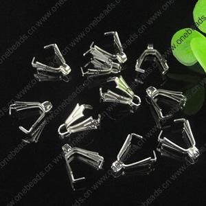 Prong Pendant Bails, Iron, Lead-free, 9x4mm with loop, Sold by bag