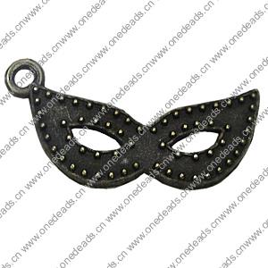 Pendant. Fashion Zinc Alloy Jewelry Findings. Face mask 27x15mm，Sold by Bag 