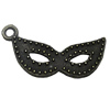 Pendant. Fashion Zinc Alloy Jewelry Findings. Face mask 27x15mm，Sold by Bag 
