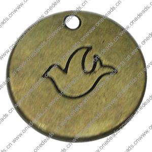 Pendant. Fashion Zinc Alloy Jewelry Findings. Flat Round 20mm，Sold by Bag 