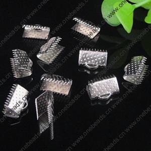 Ribbon Tip/Clip Ends, Iron, 6x6mm hole:1.5mm, Sold by Bag