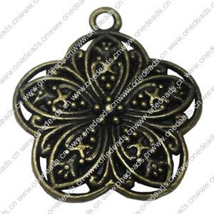 Pendant. Fashion Zinc Alloy Jewelry Findings. Flower 30x26mm，Sold by Bag 