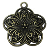 Pendant. Fashion Zinc Alloy Jewelry Findings. Flower 30x26mm，Sold by Bag 
