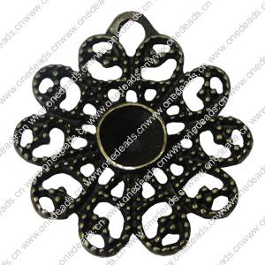 Pendant. Fashion Zinc Alloy Jewelry Findings. Flower 22x20mm，Sold by Bag 
