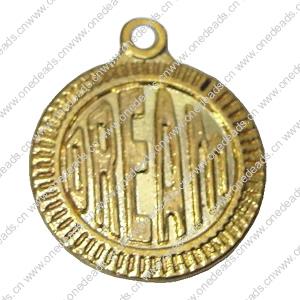 Pendant. Fashion Zinc Alloy Jewelry Findings. Flat Round 18x15mm，Sold by Bag 
