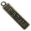 Pendant. Fashion Zinc Alloy Jewelry Findings.  Rectangle 24x5mm，Sold by Bag 
