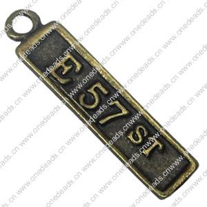 Pendant. Fashion Zinc Alloy Jewelry Findings.  Rectangle 24x5mm，Sold by Bag 