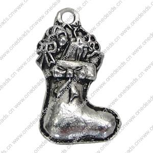 Pendant. Fashion Zinc Alloy Jewelry Findings.  socks 27x17mm，Sold by Bag 