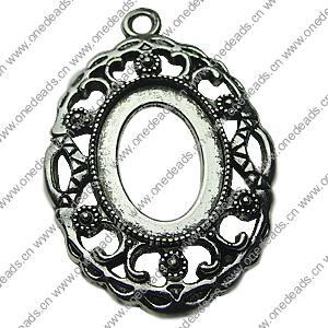 Zinc Alloy Cabochon Settings. Fashion Jewelry Findings.  24x34mm Inner dia：13x17.5mm. Sold by Bag