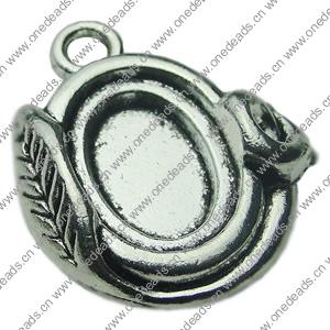 Zinc Alloy Cabochon Settings. Fashion Jewelry Findings.  25x30mm Inner dia：9.5x14mm. Sold by Bag