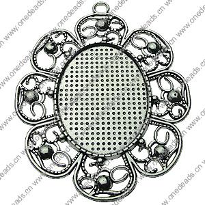Zinc Alloy Cabochon Settings. Fashion Jewelry Findings.  74x59mm Inner dia：40.2x30.2mm. Sold by PC
