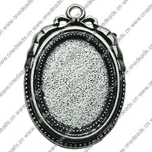 Zinc Alloy Cabochon Settings. Fashion Jewelry Findings.  26x40mm Inner dia：18x24.8mm. Sold by Bag
