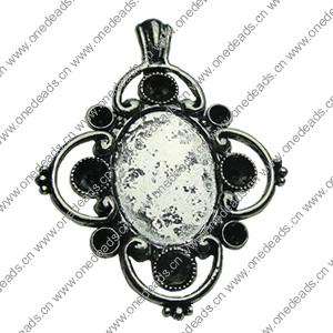 Zinc Alloy Cabochon Settings. Fashion Jewelry Findings.  63x50mm Inner dia：21x29.3mm. Sold by PC