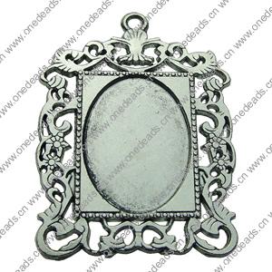 Zinc Alloy Cabochon Settings. Fashion Jewelry Findings.  35x46mm Inner dia：18x25mm. Sold by Bag