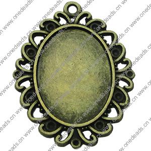Zinc Alloy Cabochon Settings. Fashion Jewelry Findings.  30x39mm Inner dia：18.2x25mm. Sold by Bag