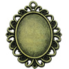 Zinc Alloy Cabochon Settings. Fashion Jewelry Findings.  30x39mm Inner dia：18.2x25mm. Sold by Bag