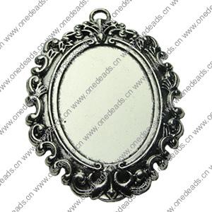 Zinc Alloy Cabochon Settings. Fashion Jewelry Findings.  50x66mm Inner dia：30.1x40.2mm. Sold by PC