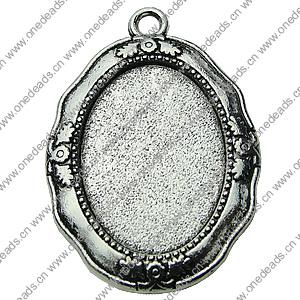 Zinc Alloy Cabochon Settings. Fashion Jewelry Findings.  27x39mm Inner dia：18.2x25.2mm. Sold by Bag