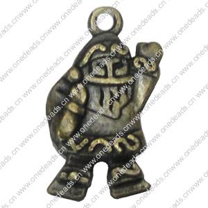 Pendant. Fashion Zinc Alloy Jewelry Findings. Santa Claus 24x12mm，Sold by Bag 