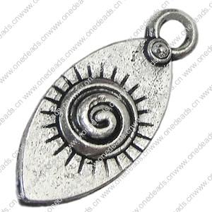 Pendant. Fashion Zinc Alloy Jewelry Findings. Horse Eye 22x9mm，Sold by Bag 