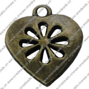 Pendant. Fashion Zinc Alloy Jewelry Findings. Heart 18x14mm，Sold by Bag 