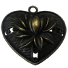 Pendant. Fashion Zinc Alloy Jewelry Findings. Heart 43x43mm，Sold by PC
