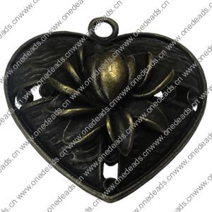 Pendant. Fashion Zinc Alloy Jewelry Findings. Heart 43x43mm，Sold by PC
