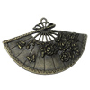 Pendant. Fashion Zinc Alloy Jewelry Findings. Fan 39x55mm，Sold by Bag
